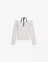 Long sleeve halter neck T-shirt