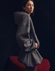 Shiny neoprene-effect sweatshirt