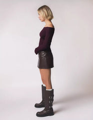 Cable-knit bardot sweater