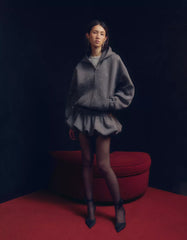 Shiny neoprene-effect mini skirt