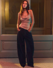 Draped top with chain straps