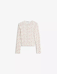 Printed pointelle cardigan