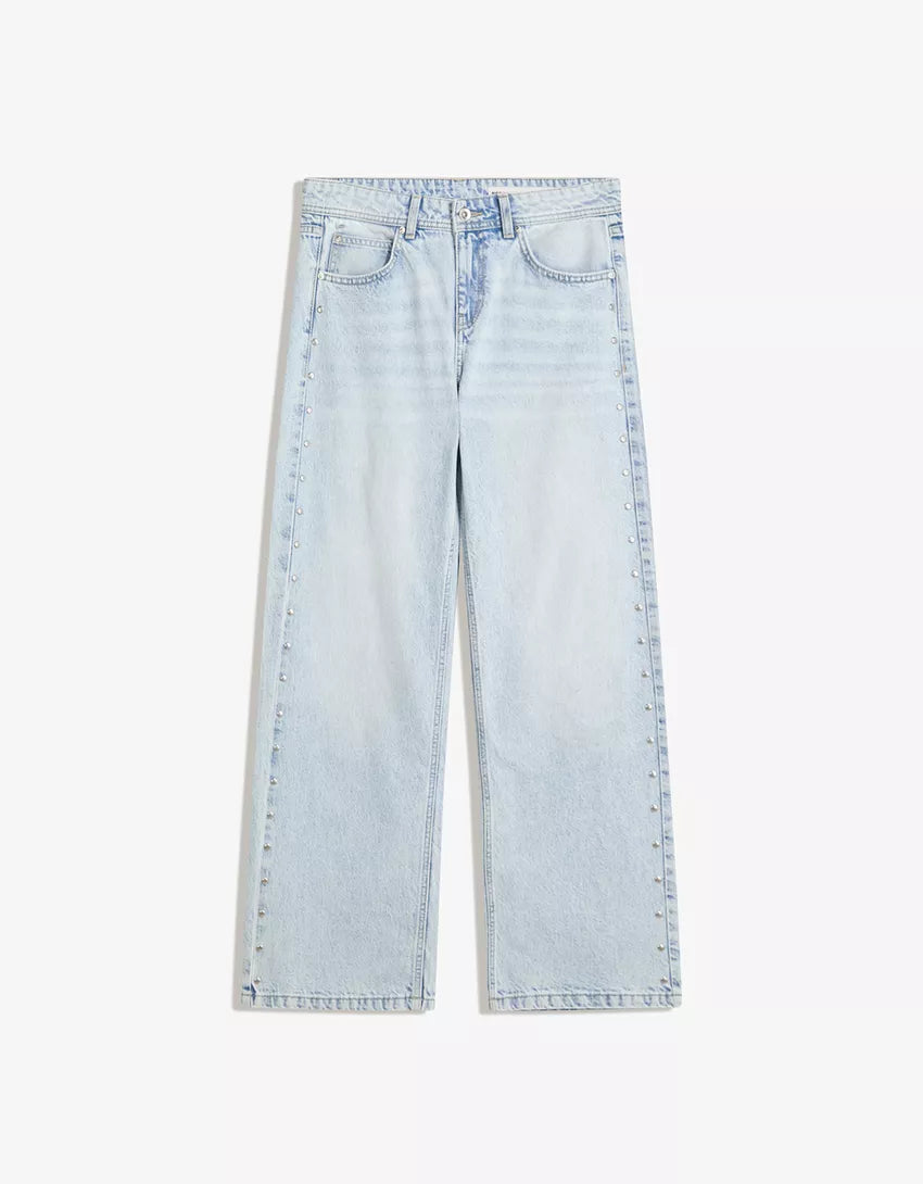 Studded star baggy jeans