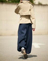 Plush barrel pants with stoppers