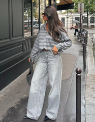 Sweater with polo collar