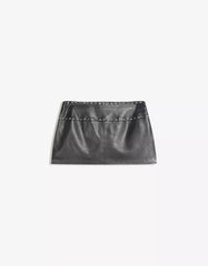 Leather effect mini skirt