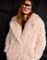 Long faux fur coat