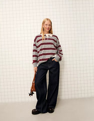 Sweater with polo collar