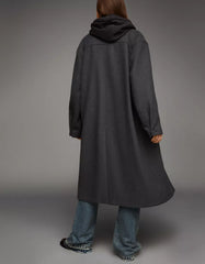 Long drop-shoulder coat
