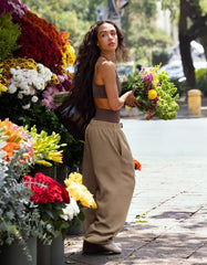 Embroidered plush joggers