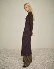 Chiffon blond lace midi dress