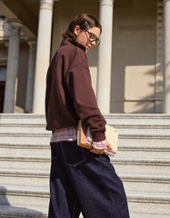 Printed zip-up neck sweatshirt