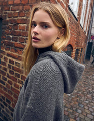 Zip-up cardigan with hood