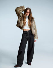 Faux fur hooded jacket