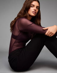 Long sleeve tulle bodysuit