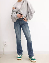 Low-rise bootcut jeans