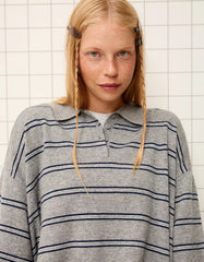 Sweater with polo collar