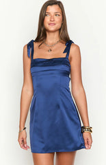 Akira Navy Tie Mini Dress