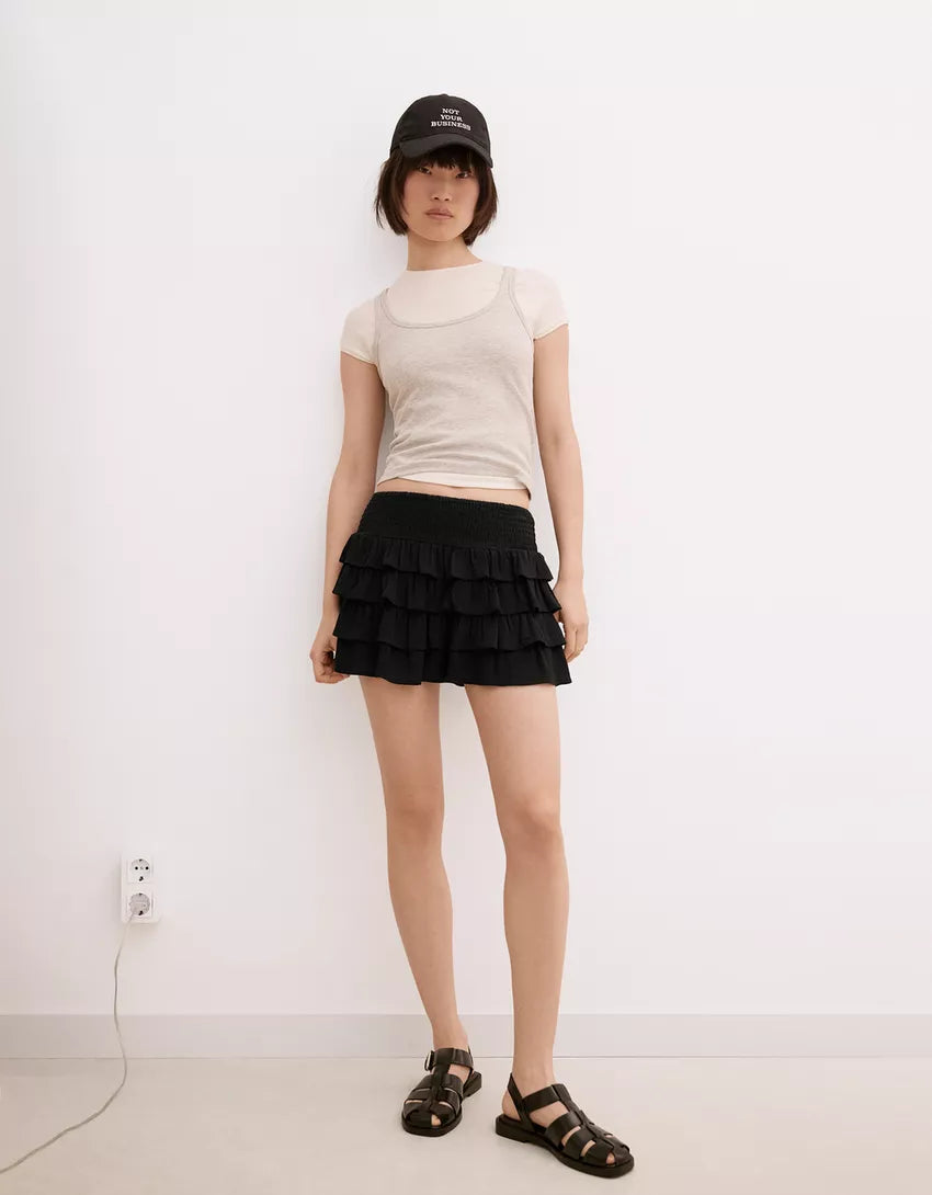 Mini skirt with ruffles