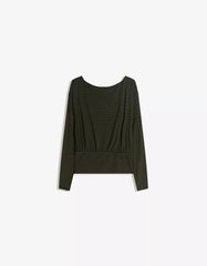 Striped long sleeve sash T-shirt