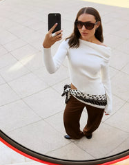 Asymmetric gathered sweater