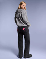Studded star baggy jeans