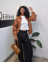 Leather effect jacket