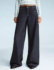 Low-rise wide-leg jeans