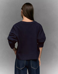 V-neck cropped sweater