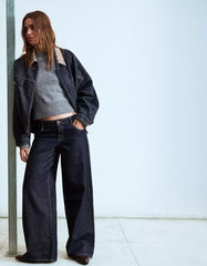 Low-rise wide-leg jeans