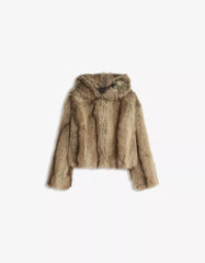 Faux fur hooded jacket