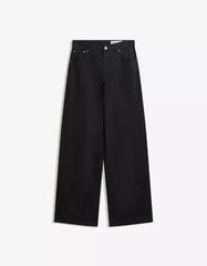 Low-rise straight-leg pants with rhinestones