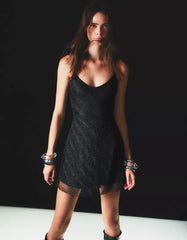 Tulle mini dress with rhinestones