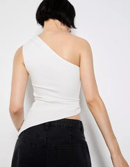 Asymmetric rhinestone top with ring detail