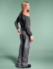 Striped long sleeve sash T-shirt