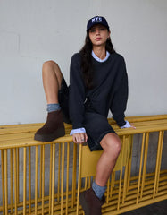 Platform ankle boots with faux fur lining