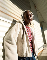 Faux fur hooded jacket