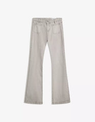 Flared pants with pocket flaps