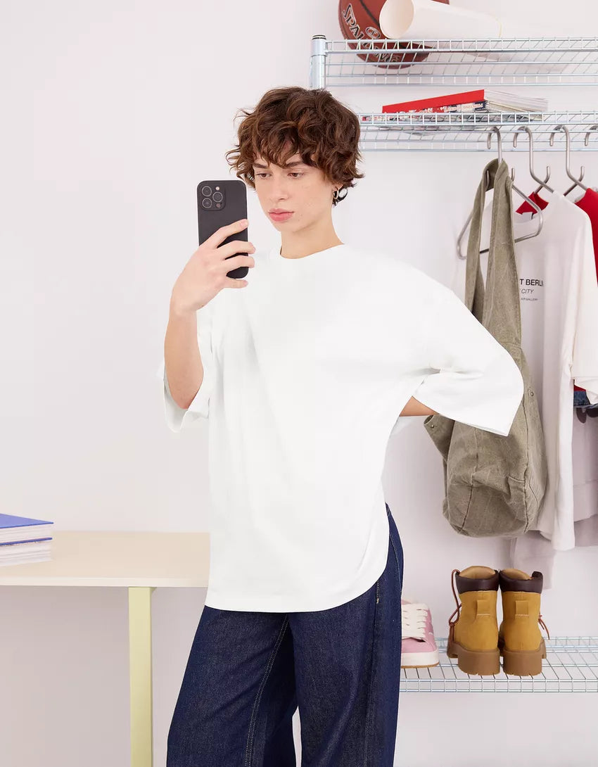 Oversize short sleeve heavy cotton T-shirt
