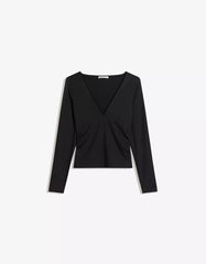 Long sleeve T-shirt with gathering