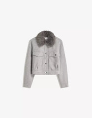Soft trucker jacket with faux fur collar