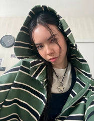 Striped zip-up hoodie